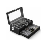 Topika Watch Gift Box For Men Leather Watch Case 12Slot Organizer With Lock