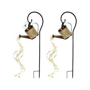 Topika Garden Light Solar Watering Can with LED String Lights Outdoor