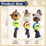 Topika Stuffed Dog Plush, Dog Squeaky Toy, Soft Squeaky Dog Toys 3-Piece