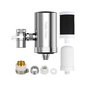 TopikaHome - Stainless Steel Faucet Water Sink Filter with 2 Pieces Cartridges