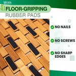 Topika - Wooden Slatted Bath Mat, Foldable Bamboo Anti Slip Shower Mat