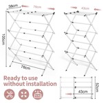 Topika 3-Tier Compact Steel Clothes Drying Rack, Expandable & Collapsible