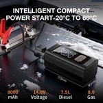 Topika 4-In-1 Car Battery Jump Starter, 1200A Peak, Portable Air Compressor