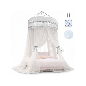 Topika Bed Canopy Lace for Girls, Princess Canopy Bed Curtains, 1.2 x 2.7m