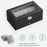 Topika Watch Gift Box For Men Leather Watch Case 12Slot Organizer With Lock