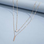2pcs/Set Droplet Gold Titanium Steel Necklace for Women -Gift Ready
