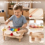 Topika Wooden Toddler Drum Set Montessori Musical Instruments for 1-9 years