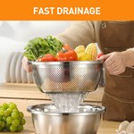 Topika Chinese Style Colander 22cm Stainless Steel Kitchen Strainer Set