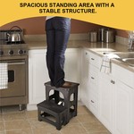 Foldable Step Ladder,Non-Slip Portable Footstool with Dual Platform