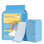 Topika 100 Pack Disposable Baby Diaper Changing Pads for 0-12 Months