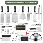 Topika 36PCS Grill Tool Set - Flat Grill Accessories for BBQs & Camping