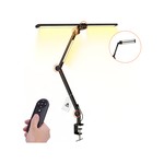 Topika LED Desk Lamp with Clamp, 2+1 Light Bar, Remote & Touch Control