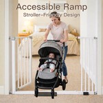 Topika Baby Gate for Stairs with Door, Auto Close Safety Gate