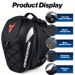 Motocentric Motorcycle Tail Bag, Helmet Backpack Motorcycle Rear Seat Bag