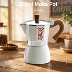 Bincoo - Moka Pot 6 Cup Stovetop Espresso Maker, 300ML Moca Coffee Pot