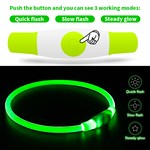 LED Dog Collar, USB Rechargeable, Cut-to-Fit, Pet Safety Light