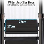 Topika-Folding Step Ladder,3 Step Stool Step Ladder w/ Wide Pedal for Home