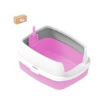 Comfortable & Roomy Litter Box for Small/Medium Cats - Pink