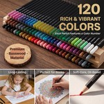 Topika 123Pcs Professional Colouring Pencils, 120 Colours Soft Core Art Set