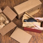 Topika- Honeycomb Packing Paper Roll with Desktop Dispenser Fragile Labels