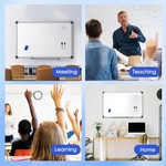 Topika- Double Side Dry Ease Magnetic Whiteboard with Pen, Eraser & Magnets