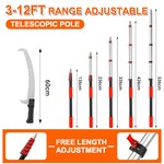 Topika Telescoping Pole Saw 136-536CM Tree Pruner for High Branch Cutting