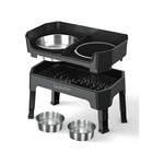 Topikapets - Adjustable Elevated Dog Bowls with Lick Plate & 2x 1.2L Bowls