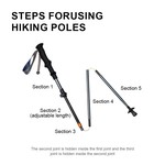 Naturehike Trekking Poles, 5 Sections Telescopic Hiking & Walking Sticks
