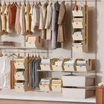 Topika 4 Tier Hanging Closet Organizer with 4 Bins & 8 Hooks