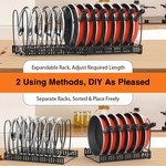 Topika - Expandable Pot and Pan Rack with 13 Adjustable Dividers - 30-58cm