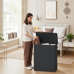 Topika 195L 3 Compartment Laundry Sorter with Removable Washable Bags & Lid
