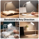 Topika - Rechargeable Desk Lamp With Phone Holder, Touch Dimmable LED Lamp