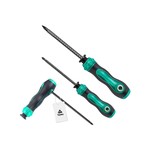 Topika - 3pcs Ratchet Screwdriver Set, Magnetic Telescopic Dual-Head Tool
