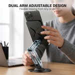 Topika Foldable Phone Stand, Flexible Adjustable Arms, Non-slip Pads