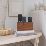 Topika Walnut Wooden Remote Control Holder, Wall-Mounted Or Desktop Storage