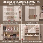 Topika - Jewellery Cabinet With Mirror LED Wall Mounted Lockable