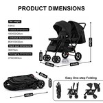 Double Stroller for Infants & Toddlers, Compact Foldable Design