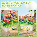 Topika Flower Garden Building Blocks 117pcs Pretend Play Set, STEM Toy