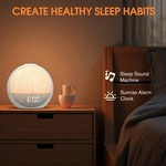 Topika Sunrise Alarm Clock with White Noise, Wake Up Light Speaker
