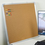 Topika-Aluminium Frame Cork Board 50x70cm , Wall-Mounted Bulletin Pin Board