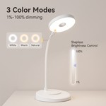 Topika - Rechargeable Desk Lamp With Phone Holder, Touch Dimmable LED Lamp