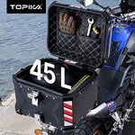 Topika 45L/65L Aluminum Motorcycle Top Box Tail Case, Trunk Box with Lock