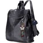 Topika - Leather Backpacks for Ladies, Shoulder Satchel Bag with Anti-Theft