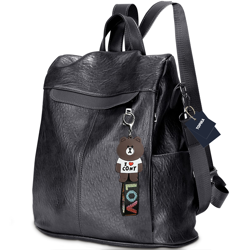 Topika - Leather Backpacks for Ladies, Shoulder Satchel Bag with Anti-Theft Topika - Leather Backpacks for Ladies, Shoulder Satchel Bag with Anti-Theft