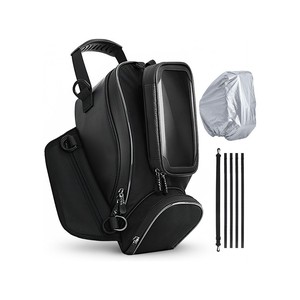 Topika Waterproof Motorcycle Tank Bag with Phone Pocket, Rain Cover, Strap