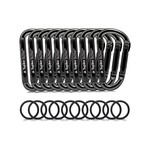 Topika Key Chain Clip Hook 10pcs Set Carabiner D-Ring Clips for Outdoor Use