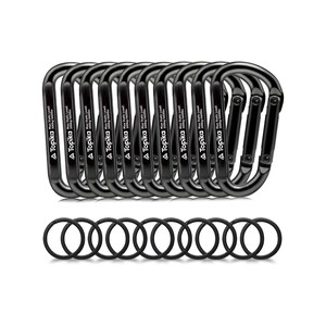 Topika Key Chain Clip Hook 10pcs Set Carabiner D-Ring Clips for Outdoor Use