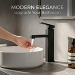 Topika - Matte Black Bathroom Faucet, 1-Handle Waterfall Basin Tap