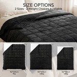 Topika - Fleece Weighted Blanket,Thick Winter Blanket For Bed,Black 6.8/9kg