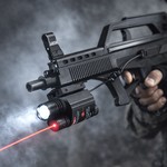Topika - Tactical Red Laser Sight & 200LM LED Flashlight Picatinny Mount